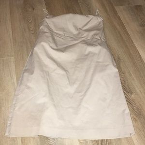 THEORY STRETCH COTTON BUSTIER TYPE KHAKI PENCIL SHEATH DRESS EUC